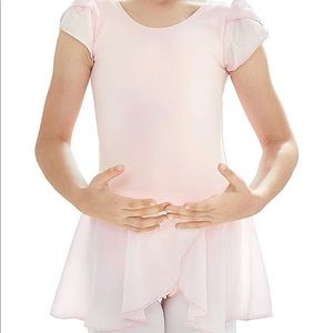 MdnMd Girls' Petal Flutter Sleeve Skirted Leotard